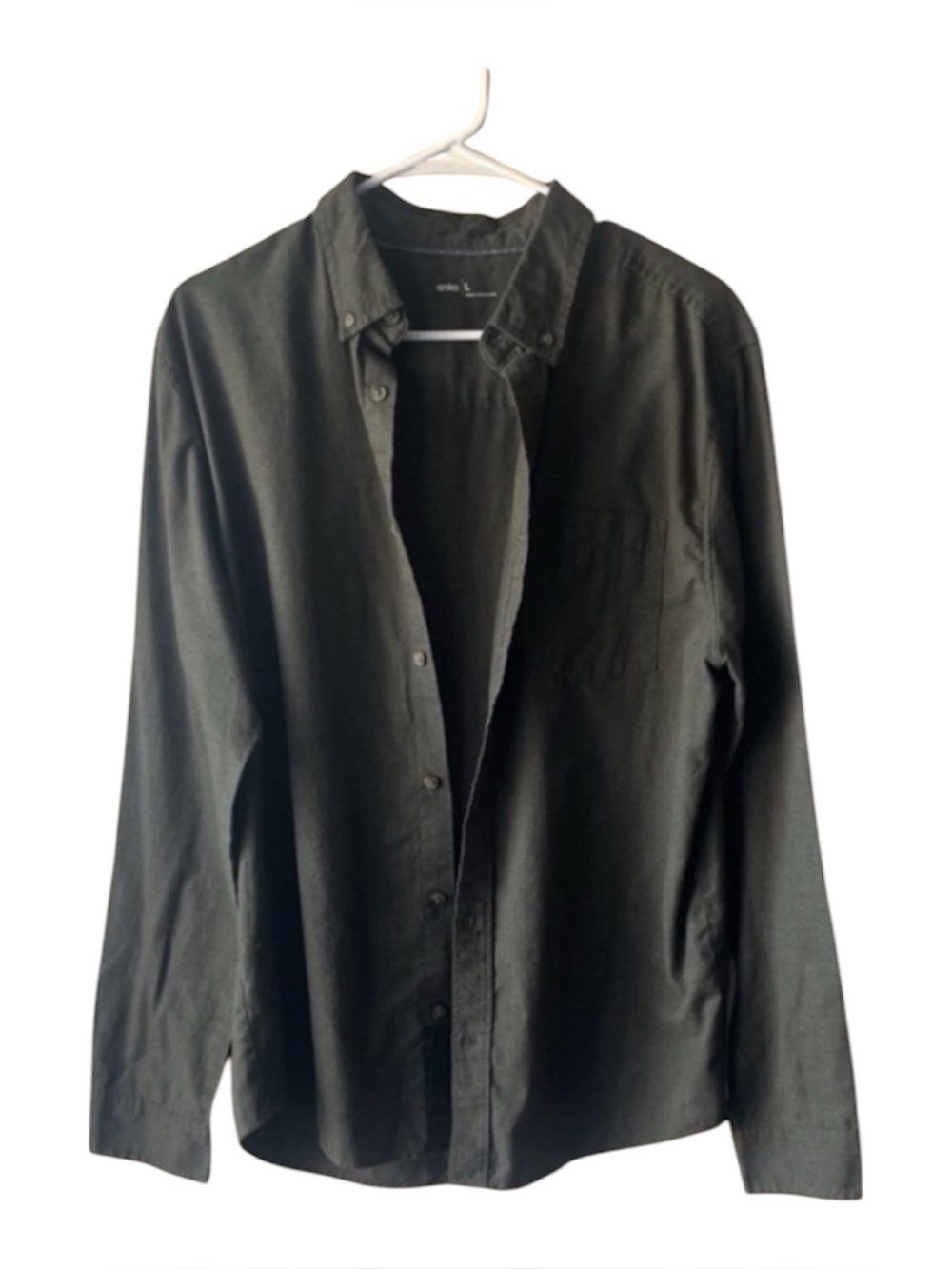 Anko Olive Green Men's Casual Button-Down Shirt
